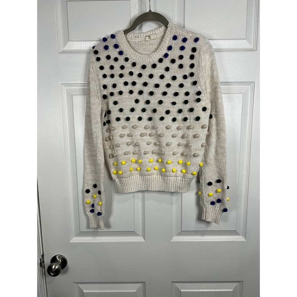 Anthropologie Moth Women's Candy Dot Sweater Cotton Pull-over Sweater Medium